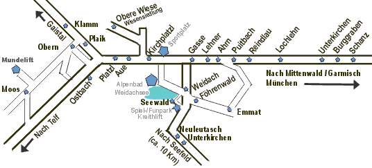 Ortsteile / Weiler  Leutaschs